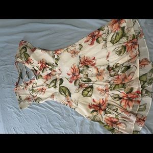 Floral print backless dress